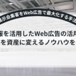 展示会場でWeb広告を活用してリードを獲得するイメージ図